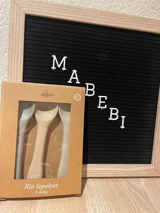 Mabebi siliconen lepels beige