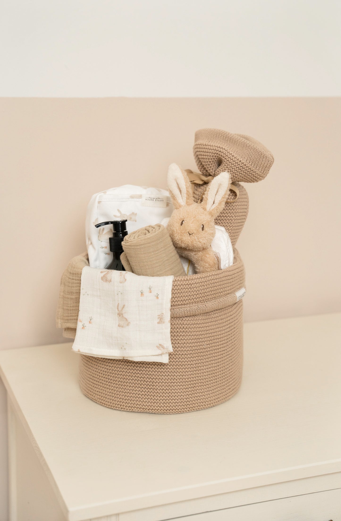 Little Dutch washandjes set hydrofiel Baby Bunny/Beige