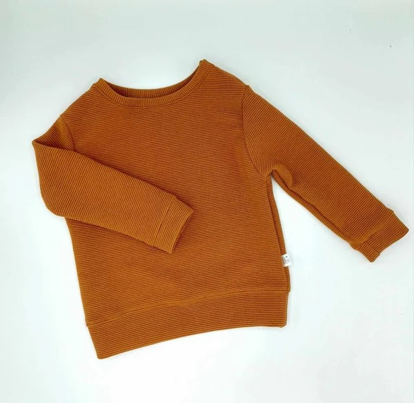 Sweater ribstof roestbruin